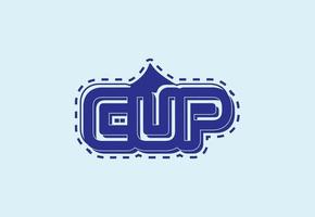 logotipo de carta de xícara e modelo de design de ícone vetor