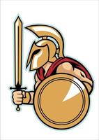 exército espartano com escudo vetor