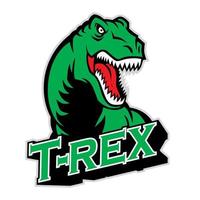 estilo de logotipo esportivo mascote t-rex vetor