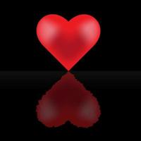 reflexão do coração vermelho debaixo d'água. para o design de cartões postais, banners e interiores em estilo romântico em comemoração ao dia de São Valentim em 14 de fevereiro vetor