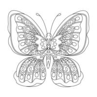 borboleta. página para colorir no estilo zentangle. vetor