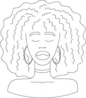 retrato feminino abstrato. garota afro-americana com pele negra. vetor