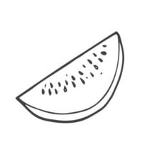 livro de colorir de melancia. ilustração vetorial. melancia suculenta em estilo doodle vetor