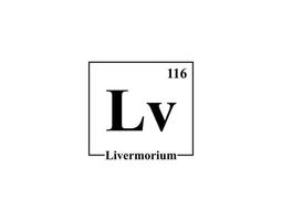 vetor de ícone de fígado. 116 lv livermorium