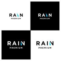 design de ícone de logotipo de letra r de chuva coleção de conjunto de logotipo moderno vetor
