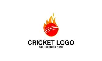 design de modelo de logotipo de jogador de esporte de críquete vetor