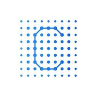 logotipo quadrado inicial c pontos vetor