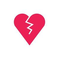 ícone de amor dia dos namorados ícone plano de coração grande rosa vetor