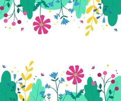 fundo floral abstrato do vetor. design plano de verão para banners, cartões postais, convites, impressão. vetor