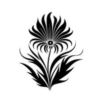 linda flor de camomila. vetor monocromático simples para logotipo, emblema, mascote, bordado, sinal, artesanato.