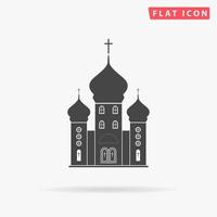igreja. símbolo liso preto simples com sombra no fundo branco. pictograma de ilustração vetorial vetor