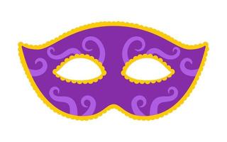máscara de carnaval roxa de vetor. máscara de carnaval. design para terça-feira gorda. ilustração colorida do baile de máscaras. máscara de carnaval para feriado tradicional ou festival. vetor