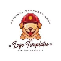 personagem de logotipo de segurança de cachorro fofo vetor