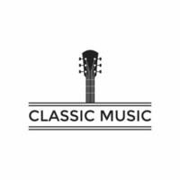 design de logotipo retrô vintage de música clássica de guitarra country vetor