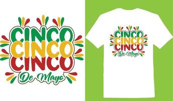 design de camiseta cinco de maio vetor