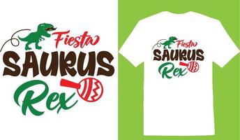 design de camiseta fiesta saurus rex cinco de vetor