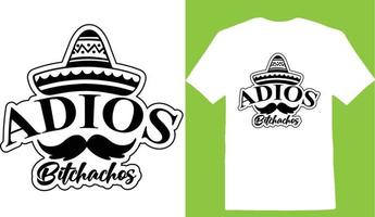 design de camiseta adiosbitachos cinco de vetor