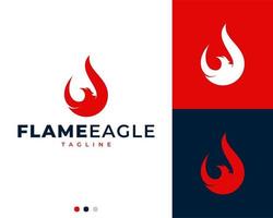 modelo de logotipo de águia de fogo de chama vetor