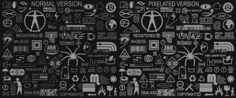 combinação de símbolos de estilo retrô personalizados e universais, coleção de sinais de logotipo e etiqueta para seu trabalho de design gráfico vetor