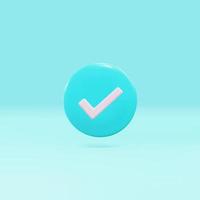 botão de marca de seleção brilhante e redondo, ícone do aplicativo. ilustração vetorial. vetor