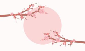 lindo fundo de vetor de flor de cerejeira