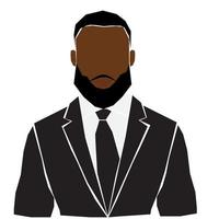 homem afro negro com barba fantasiada. retrato de homem abstrato. ilustração vetorial em fundo branco vetor