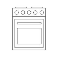 ícone de fogão elétrico a gás simples em um estilo de linha. elemento de cozinha vetorial isolado em um fundo branco vetor