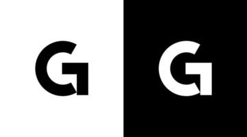 logotipo de vetor de tecnologia monograma de tecnologia letra g inicial modelos de designs de ícones em preto e branco