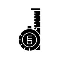 ícone de glifo preto de regra flexível retrátil vetor