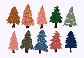 elementos de desenhos animados fofos de natal decoração de interiores design de adesivos vetor