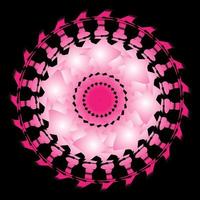 ornamento de círculo fractal rosa vetor