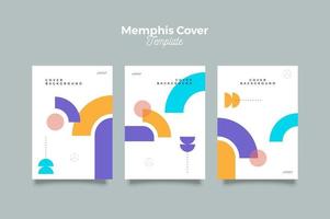 design do pôster da capa minimallist de memphis vetor