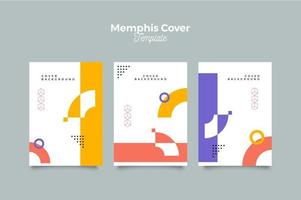 conjunto de capa geométrica memphis vetor