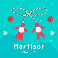 design plano martisor ilustração de 1º de março vetor