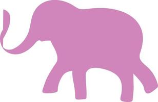 ilustração de silhueta de elefante na cor rosa. vetor