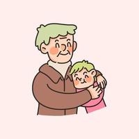 ilustração de família fofa para avós e netos vetor