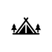 ilustração vetorial de ícone plano simples de barraca de acampamento vetor