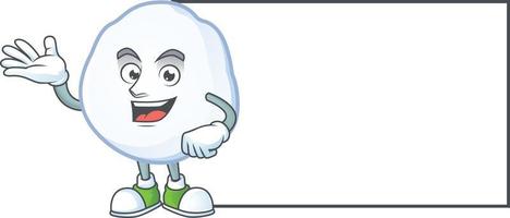 estilo de mascote de desenho animado de bola de neve vetor