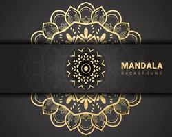 vetor livre de fundo de design de mandala ornamental de luxo na cor dourada