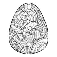livro de colorir ovo de páscoa para adultos. página de coloração abstrata anti-stress desenhada à mão. vetor