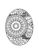 desenhos para colorir de mandala de ovo de páscoa vetor