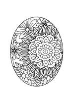 desenhos para colorir de mandala de ovo de páscoa vetor