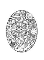 desenhos para colorir de mandala de ovo de páscoa vetor