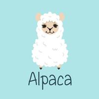 mão desenhada alpaca fofa vetor