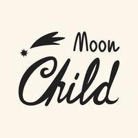 inscrição de criança lua com estrela vetor
