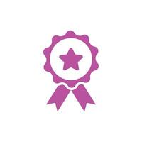 prêmio de vetor rosa eps10, ícone abstrato de medalha ou logotipo isolado no fundo branco. símbolo de prêmio ou vencedor em um estilo moderno simples e moderno para o design do seu site e aplicativo móvel