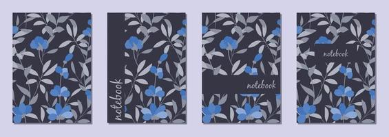 modelos vetoriais para capas. layout de capa floral abstrato universal. adequado para cadernos, livros, agendas, catálogos, etc. vetor