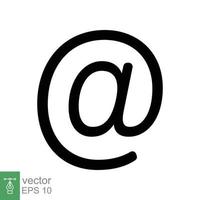 ícone de sinal de arroba. design de sinal simples. estilo simples do conceito de símbolo de endereço de e-mail. coleção de design de ilustração vetorial isolada no fundo branco. eps 10. vetor