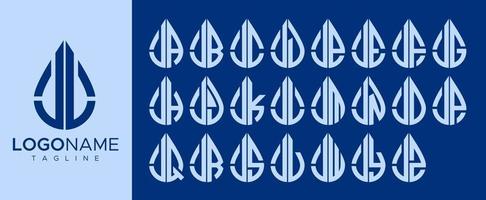 coleção de design de logotipo de letra j gota d'água. conjunto de marca de logotipo de letra j gota. vetor
