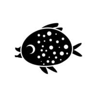 vetor de ícone de peixe. sinal de ilustração de aquário. símbolo do oceano. logotipo de peixe engraçado.